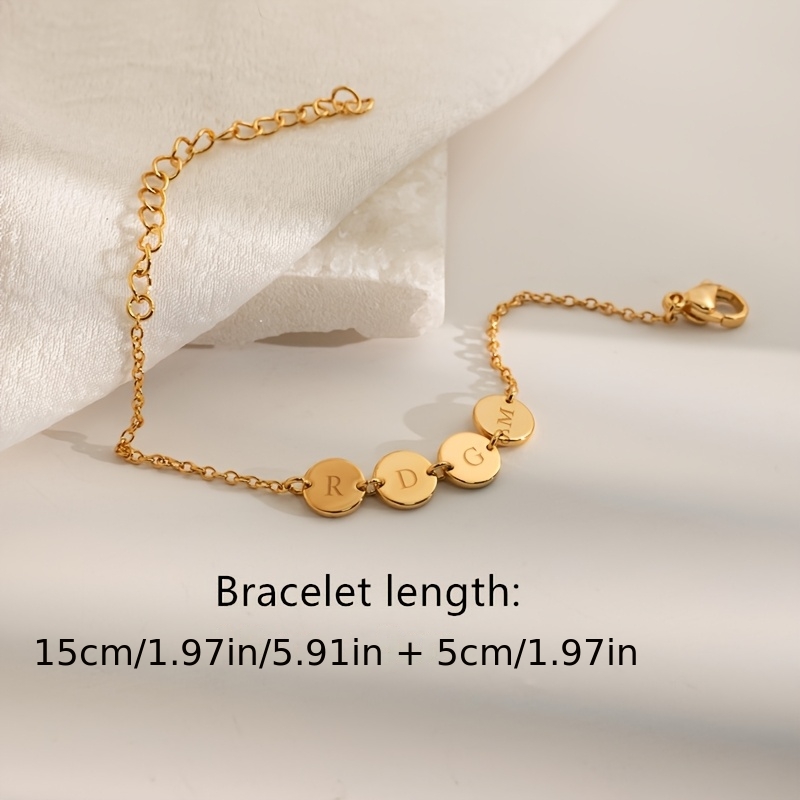Personalized Engravable Bracelet with Round Pendant